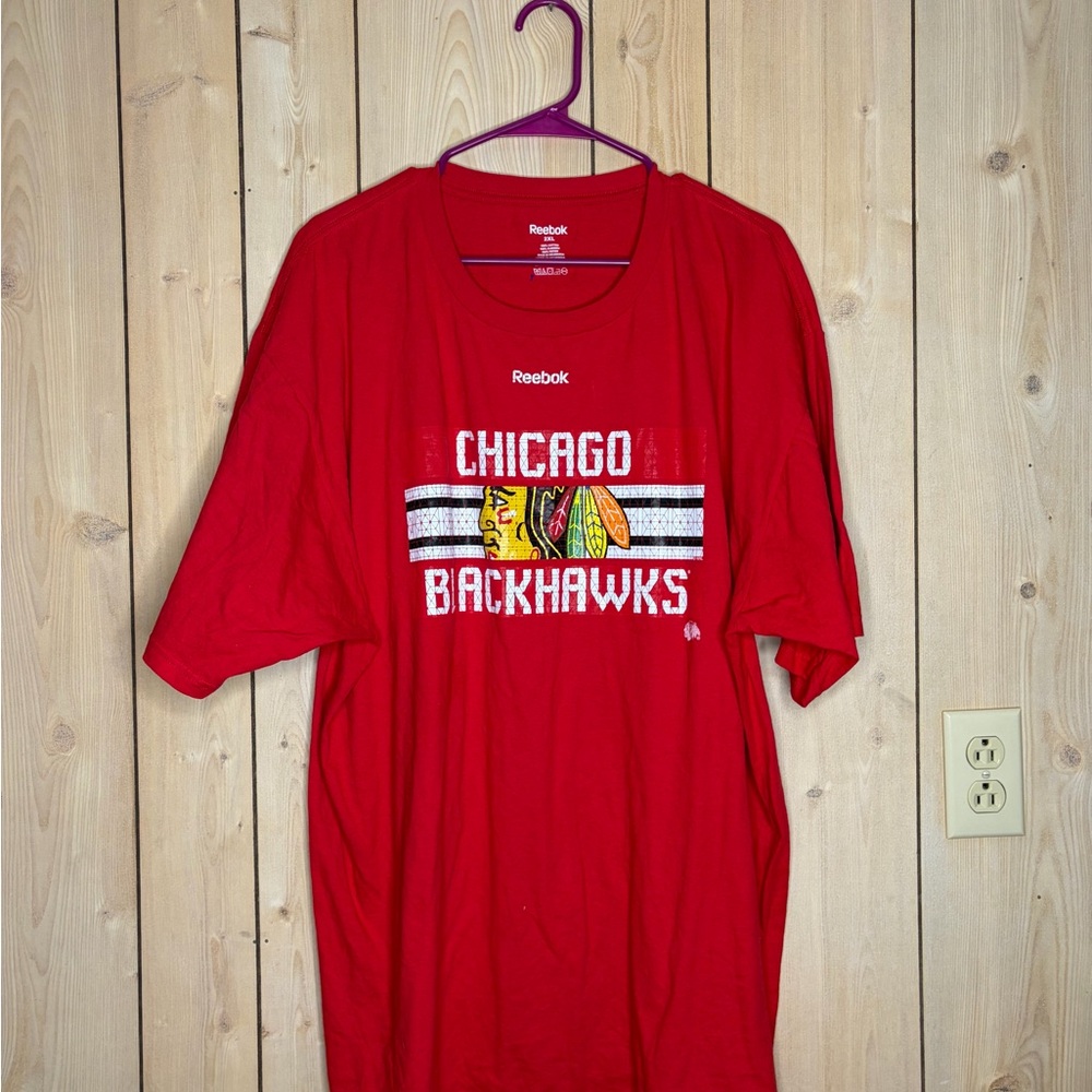 Reebok Red Chicago Blackhawks Graphic Tee